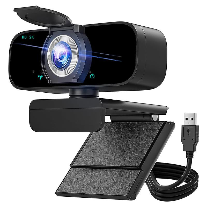2K Qualify HD Webcam for PC Webcast, USB Computer Webcam for Office /Home Use, Streaming, Video Calling, Online Meeting with Tripod