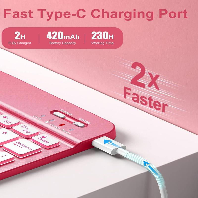 Ipad 10Th Generation Case with Keyboard - Wireless Detachable Folio Keyboard Cover with Pencil Holder, Tablet Case, Protection Case Computer Magnetic