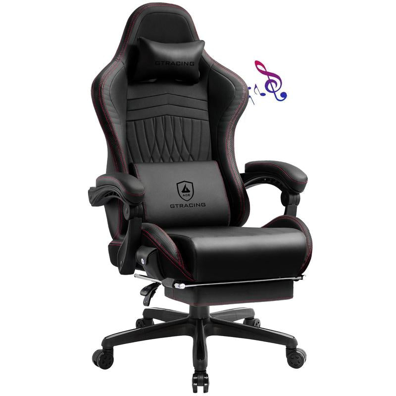 GTPLAYER Gaming Chair with 5.1 Compatible Bluetooth Speakers, High Back Ergonomic Design, 150° Maximum Inclination, PU Leather, Assembly Required