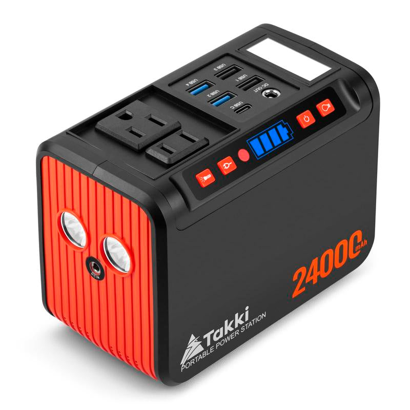 Takki Portable Power Station 88Wh Lithium Battery Solar Generator Power Bank with 120W Peak AC Outlet Battery Backup for Camping, Home Use, Emergency(Without Solar Panel)