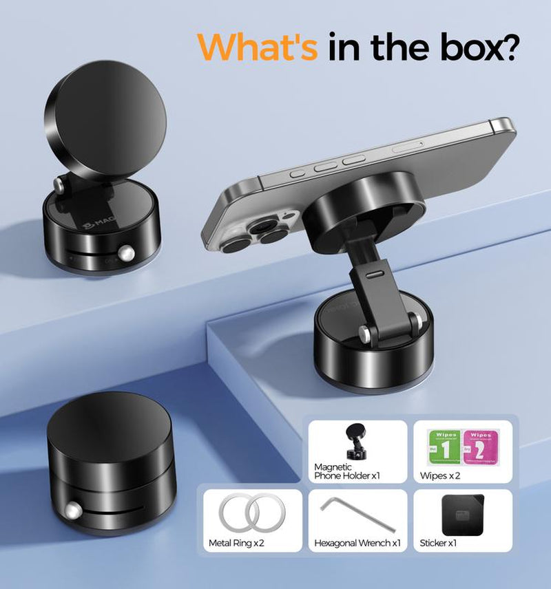MAGIC JOHN Foldable 360° Magnetic Phone Stand Ultra-Stable, Anti-Slip, Perfect for Hands-Free