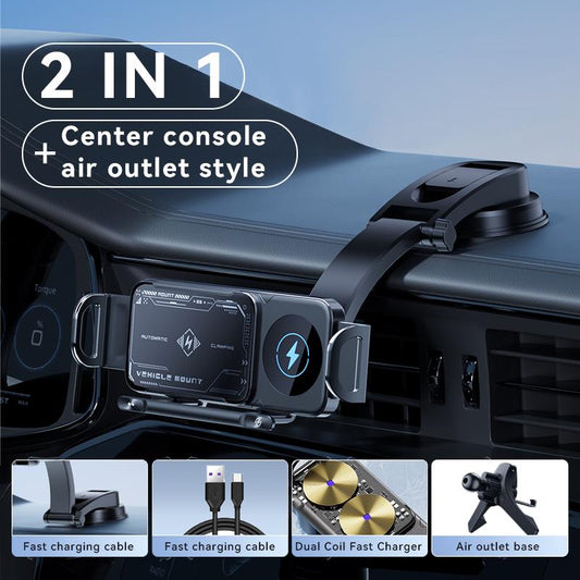 Vehicle Automatic Phone Holder for Car , Folding Screen Phone/Tablet Stand 15W Wireless Charger, 90-Degree Rotation, Installed on Car Air Outlet/Center Console, Suitable for Samsung Galaxy Zfold6/5/4/3 Galaxy Z Fold/Notes Other Wireless Charging Phones