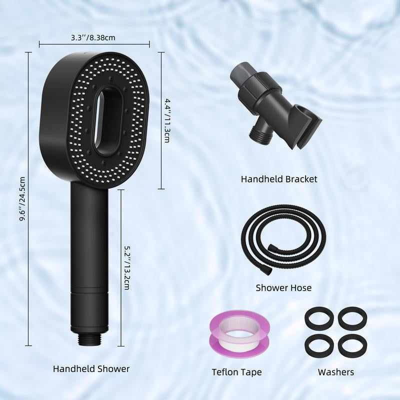 Filtered Shower Head with Handheld, High Pressure 3 Spray Mode Showerhead with Filters,Detachable Shower Head,Water Softener Filters Beads for Hard Water -Remove Chlorine