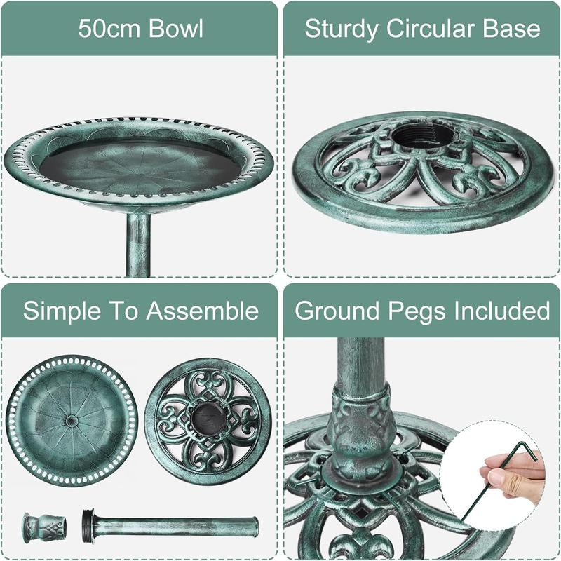 AISITIN Outdoor Garden Bird Bath Fountain,With a 2.5W Solar Fountain,Weather Resistant Polyresin,For Outdoor Use in Settings Gardens,Patios,And Ponds(Split the Shipping Package into 2 Parts)