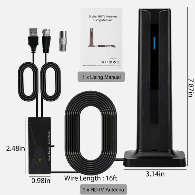 TV Antenna Digital HD Antenna 1080P 4K Indoor Long Range with High-Quality Signal for Home Entertainment