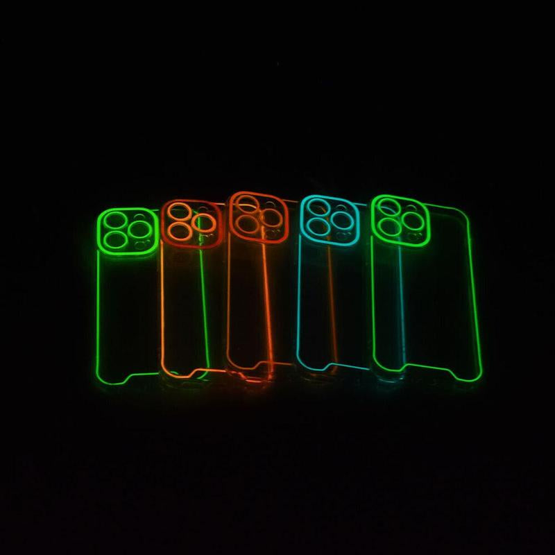 Case for Iphone 16 15 14 13 12 11 Pro Max Fluorescent Case Shockproof Clear Silicone Cover TPU Protector Cellphone Phonecase Neon Smartphone