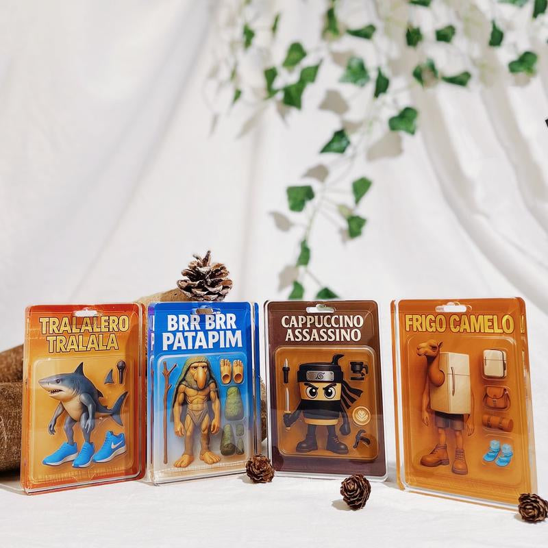 Italian Brainrot Toy Pack Acrylic Plaque Tralalero Tralala Cappucino Lirili Larila Funny Home Decor Signs