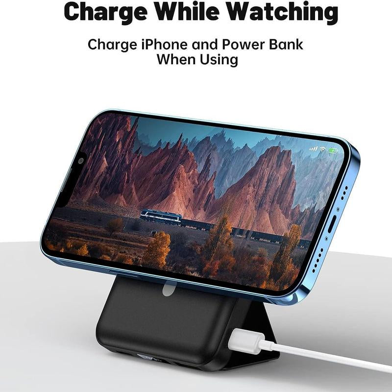 Magnetic Battery ,Magnetic Power Bank , 10000 Mah Power Bank with Folding Stand with USB-C Cable LED Display, Magnetic Power Bank 22.5W PD Fast Charging for Iphone D013