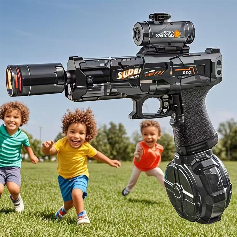 2025 New Automatic Electric Water Blaster Highcapacity Squirt Water Blaster Pool Accessories with Extra Long Range&Lights for Adults & Kids, Child Christmas Gift Outdoorfun Portable Durable