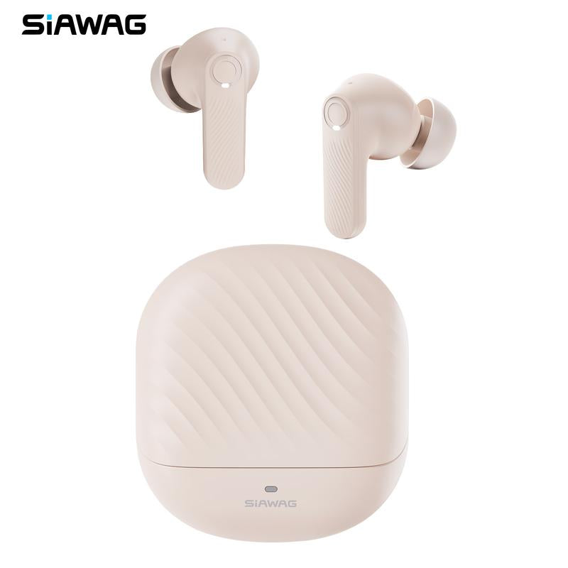 SIAWAG BTW73 Noise Cancelling True-Wireless Earbuds with ANC 42Db, 4-Mic ENC Clear Call, 60Ms Gaming Mode & 800Mah Battery , IPX5 Waterproof Sports Headset,3C Fast-Charging Bluetooth Headphones.