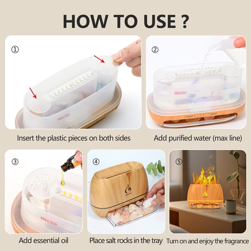 Ultrasonic Essential Oil Diffuser Set with 12 Best Aromatherapy Oils, Gift Box & Bag, Himalayan Salt Lamp Diffuser,Cool Mist Humidifier for Bedroom