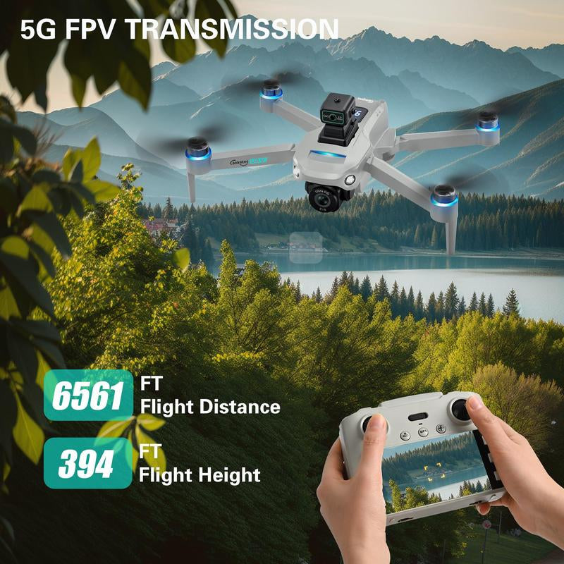 2025 NEW GPS Drone with 4K UHD EIS Camera, 5G Wifi FPV RC Quadcopter with Brushless Motors, Optical Flow Positioning, Obstacle Avoidance, Auto Return