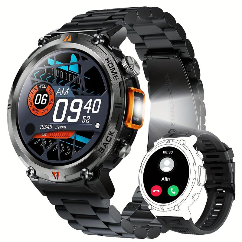 Smartwatch KE3 with 3ATM Waterproof & Muilt-Sport Modes LED Flashlight Wireless Make&Answer Calls Info Reminder 1.45 Inch TFT Wearable Devices with DIY Watch Faces
