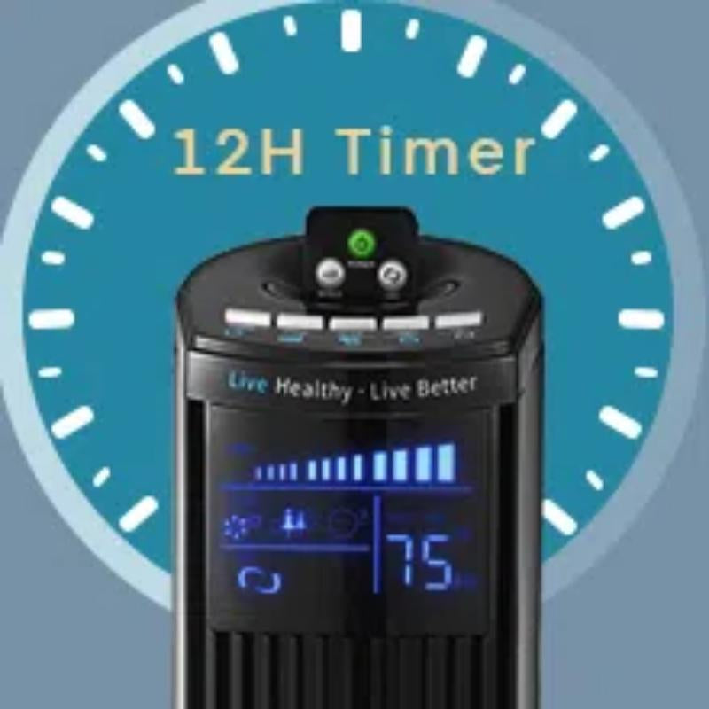 FOHERE Tower Fan for Indoors, 36" Oscillating Tower Cooling Fan with Remote Control, 12-Hour Timer and Sleep Mode,Standing Fan for Office, Portable Stand up Floor Bladeless Fan (Black)