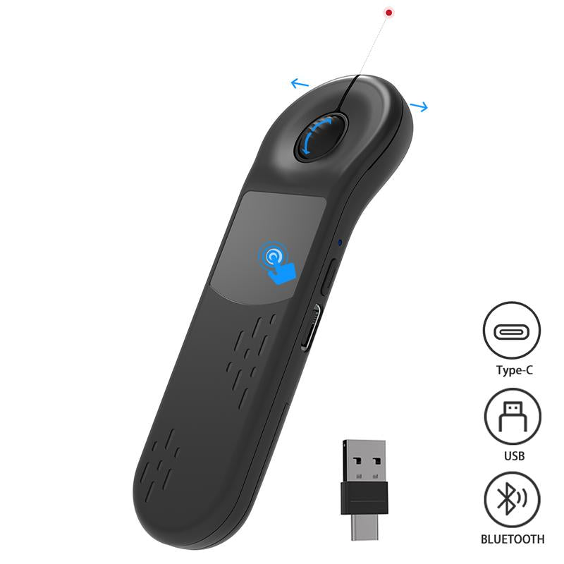 Remote Control Bluetooth+2.4G Rechargeable Handheld Scrolling Air Laser Mouse with Touchpad for Tik_Tok , Wireless Presentation Clicker, Video Scroller & Page Turn for Kindle App,For Powerpoint Slide,Selfie,For Android & Ios and Pc,Laptop,Mac,Tablet