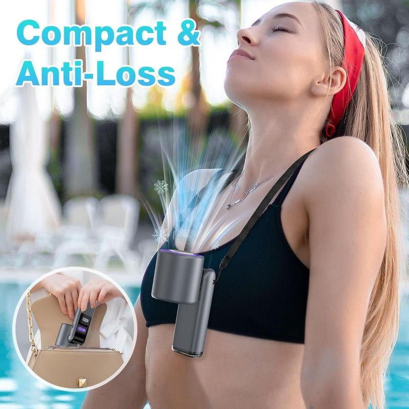 Portable Handheld Turbo Fan, 5 Gear Wind Rechargeable Handheld Fan, Air Turbo Tech Cooling Fan for Outdoor Activities, Travel, Working