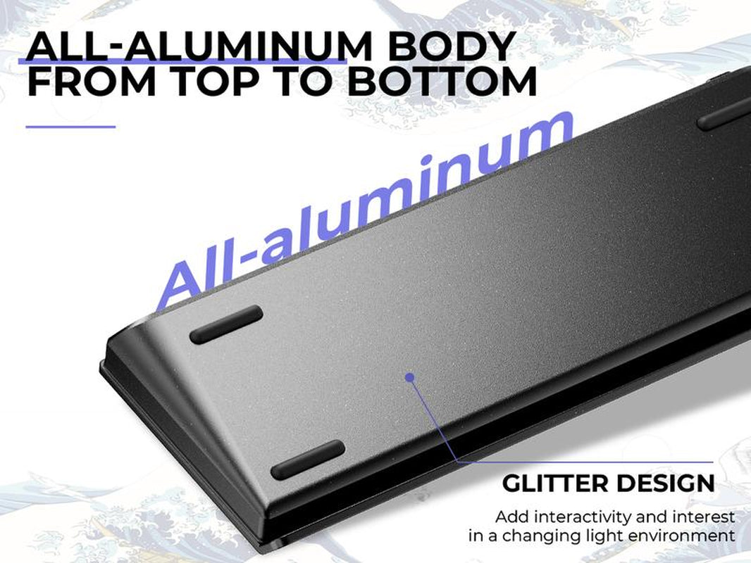 XVX H61 Kanagawa CNC Aluminum 61% Mechanical Keyboard Wired Only Hot Swap Switchs Full RGB with PBT Keycaps