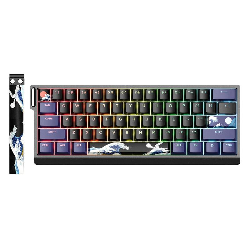 XVX H61 Kanagawa CNC Aluminum 61% Mechanical Keyboard Wired Only Hot Swap Switchs Full RGB with PBT Keycaps
