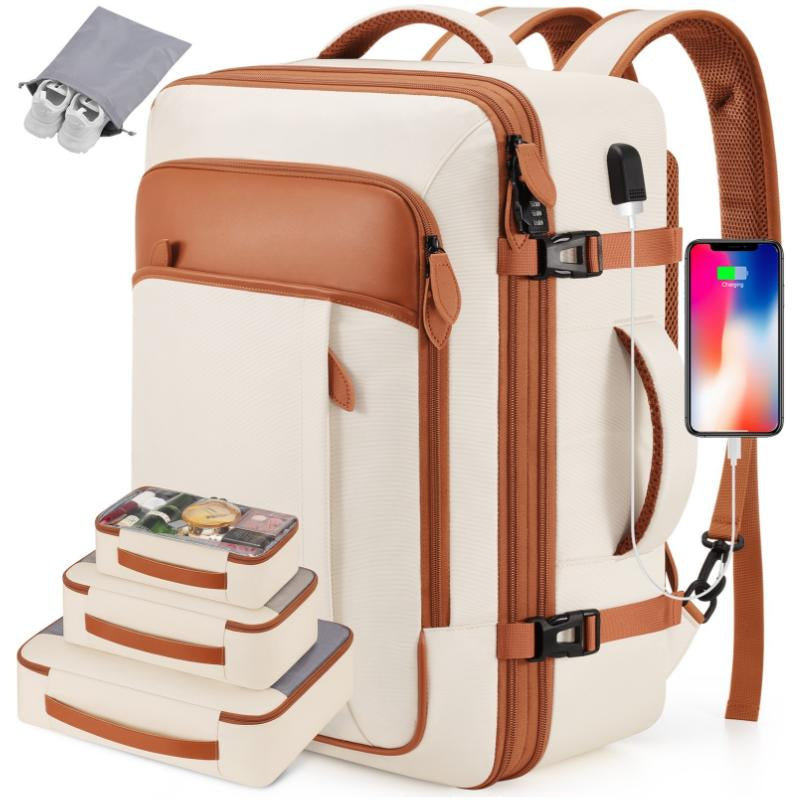 Miusse 40L 42L Travel Backpack, 17-Inch Carry-On Approved Bag, Waterproof Luggage with Packing Cubes, Shoe Pocket #Outdoorfun