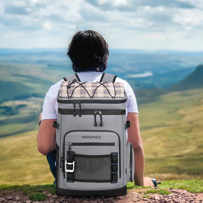 Hulongo-Large Waterproof Insulated Cooler Backpack for Men & Women, Cooler Bag,Leak Proof Cooler Backpack for Camping, Beach, Fishing,Hiking, Picnic, Travel, Outdoor, 30L, 48Cans,For Husband Gift,For Valentine'S Day Gift