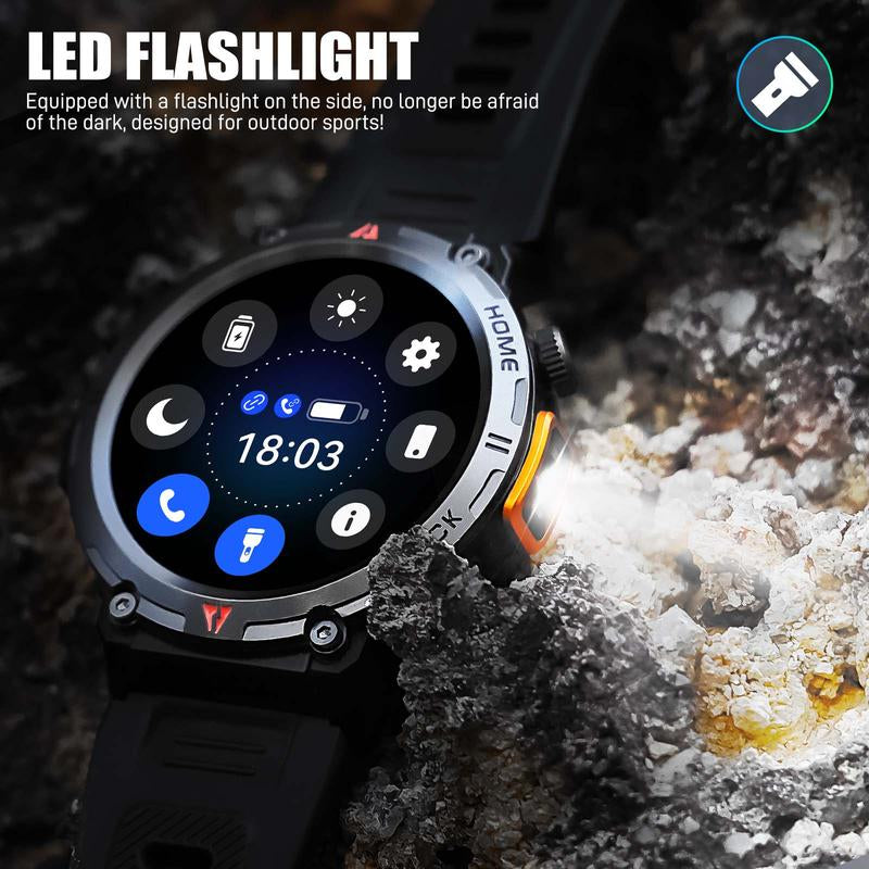 Smartwatch KE3 with 3ATM Waterproof & Muilt-Sport Modes LED Flashlight Wireless Make&Answer Calls Info Reminder 1.45 Inch TFT Wearable Devices with DIY Watch Faces