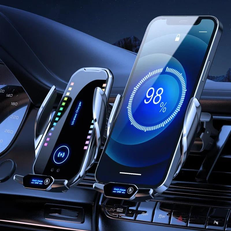 Wireless Charging Ambient Light Car Mount Air Vent Phone Holder Car Dashboard Mount Car Accessories Universal