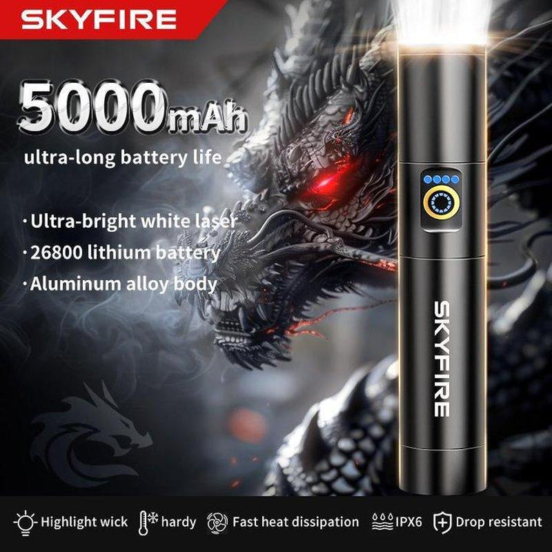 SKYFIRE Flashlight Cylinder,Versatile,Zoomable, Compact and Portable, Suitable for Home Use, Exploration, Mountaineering and Patrolling