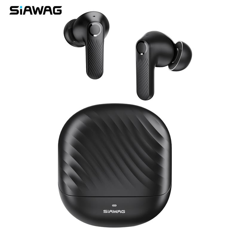 SIAWAG BTW73 Noise Cancelling True-Wireless Earbuds with ANC 42Db, 4-Mic ENC Clear Call, 60Ms Gaming Mode & 800Mah Battery , IPX5 Waterproof Sports Headset,3C Fast-Charging Bluetooth Headphones.