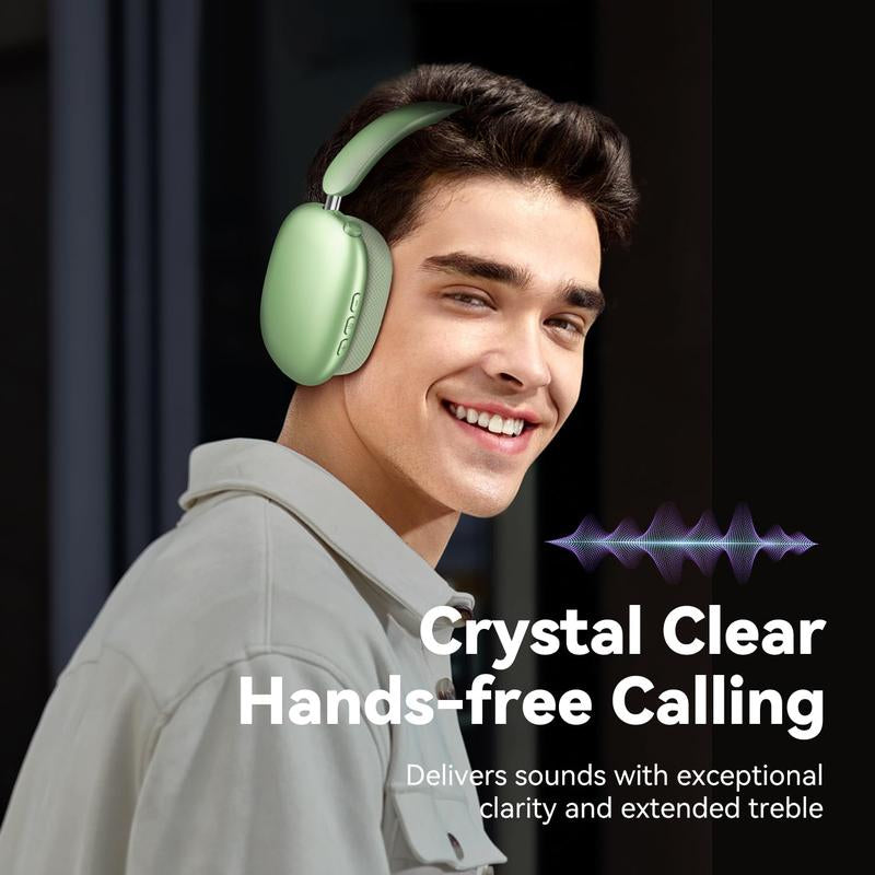 Y01 Bluetooth 5.3 Over-Ear Headphones, Noise Reduction, Hi-Res Audio, 48H Playtime, Foldable, Soft Earpads, with Mic for Ios/Android/Pc