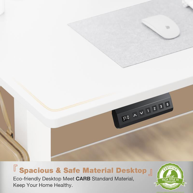 Standing Desk, Electric Standing Desk Adjustable Height, Ergonomic Adjustable Desk with Memory Preset, Computer Desk Stand up Desk with T-Shaped Bracket Suitable for Home Office