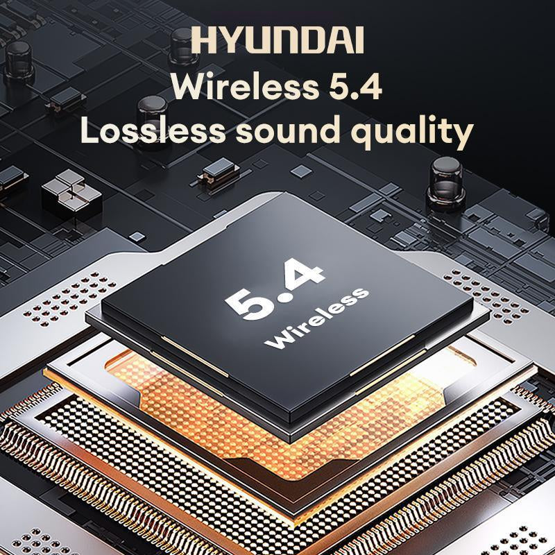 HYUNDAI C02 Clip-On Ear Electronic Headphones with LCD Full Color Touch Screen, Wireless Audio Earbuds Headset for Music & Phone Calls