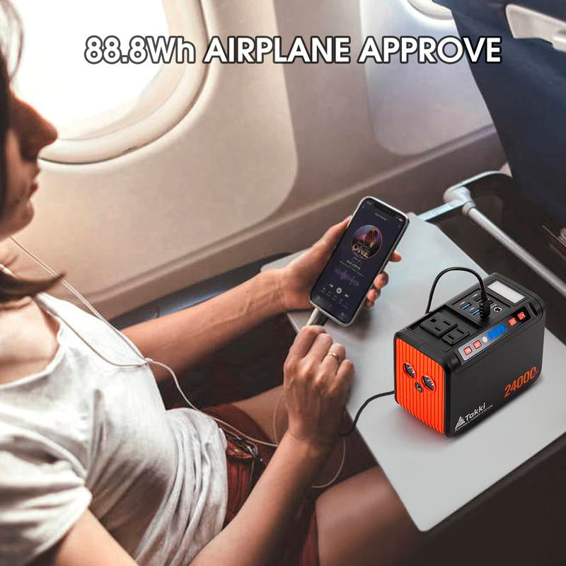 Takki Portable Power Station 88Wh Lithium Battery Solar Generator Power Bank with 120W Peak AC Outlet Battery Backup for Camping, Home Use, Emergency(Without Solar Panel)