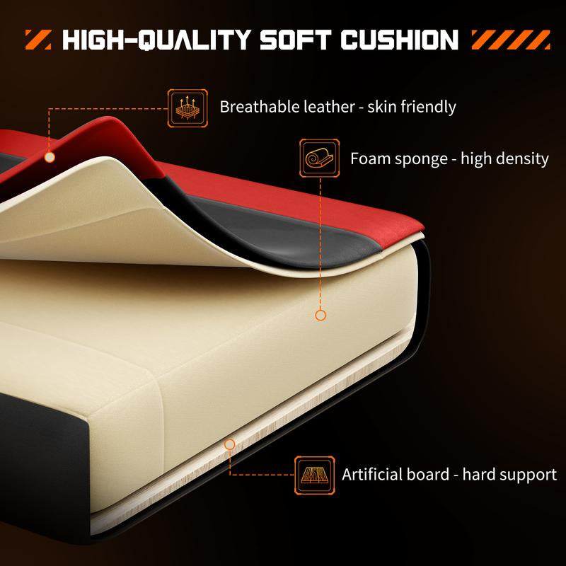 【Deal】Ergonomic Gaming Computer Chair with Footrest, PU Leather Recliner with Headrest, Fixed up Armrest, Height Adjustable with 360° Swivel