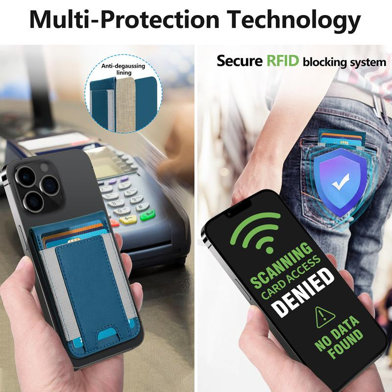 Magsafe Wallet, for Iphone 16/15/14 Pro Max/14 Pro/14/14 Plus/13/12 Promax Series, 9 Cards Holder, Vegan Leather, Electronics Accessories Cellphone Smartphone Black Metallic