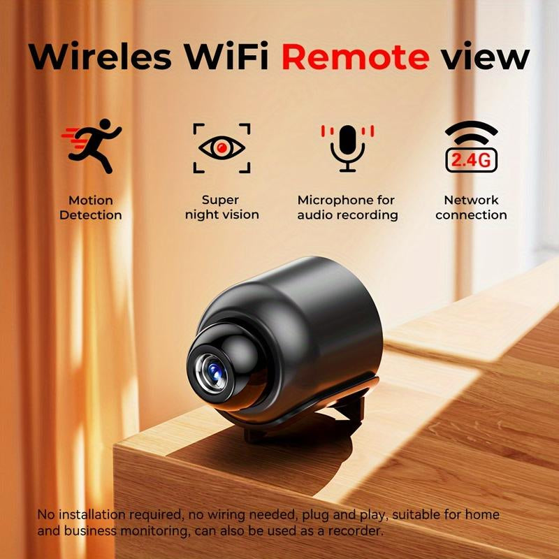 1Pc X5 Wireless Security Camera, 720P Indoor Home Surveillance, USB Powered, Wi-Fi Enabled, App Control, Motion Detection, Night Vision, Live Streaming, Loop Recording, Portable Baby/Pet/Babysitter Monitor