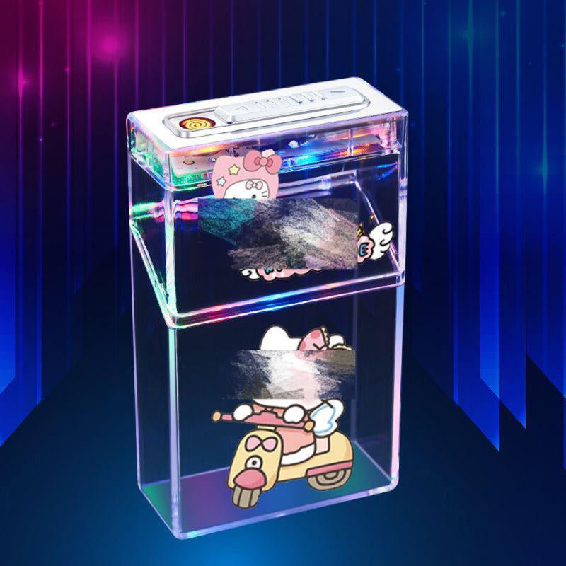 Cartoon-Style 2-In-1 Cigarette Case and Lighter with Charging Function