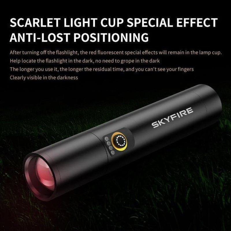 SKYFIRE Flashlight Cylinder,Versatile,Zoomable, Compact and Portable, Suitable for Home Use, Exploration, Mountaineering and Patrolling