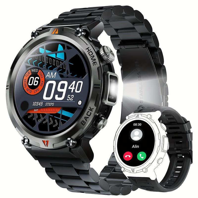 Smartwatch KE3 with 3ATM Waterproof & Muilt-Sport Modes LED Flashlight Wireless Make&Answer Calls Info Reminder 1.45 Inch TFT Wearable Devices with DIY Watch Faces