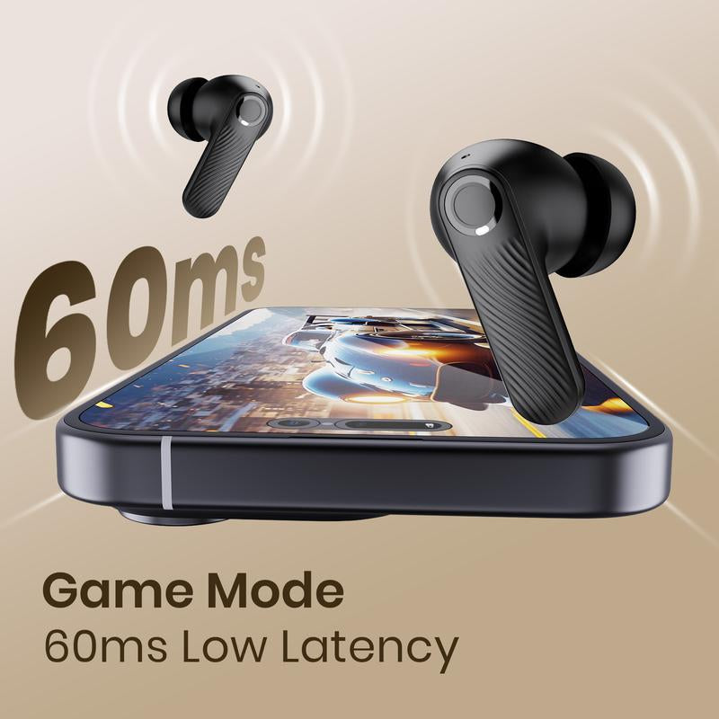 SIAWAG BTW73 Noise Cancelling True-Wireless Earbuds with ANC 42Db, 4-Mic ENC Clear Call, 60Ms Gaming Mode & 800Mah Battery , IPX5 Waterproof Sports Headset,3C Fast-Charging Bluetooth Headphones.
