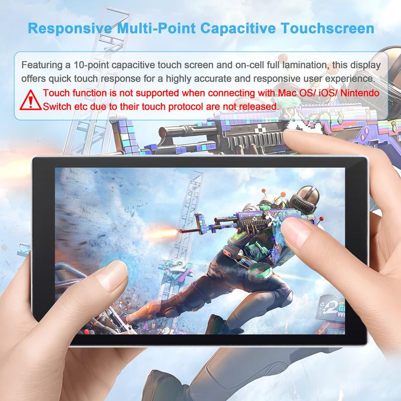Restock Wisecoco 7-Inch Portable Touchscreen Monitor, PC Accessories Mini PC IPS 1080P LCD Display, Second Screen for Gaming, Switch, PS5, Xbox, Laptop & PC, USB-C, HDMI, Ultra-Thin Sensor Panel for Cpu/Gpu/System Stats