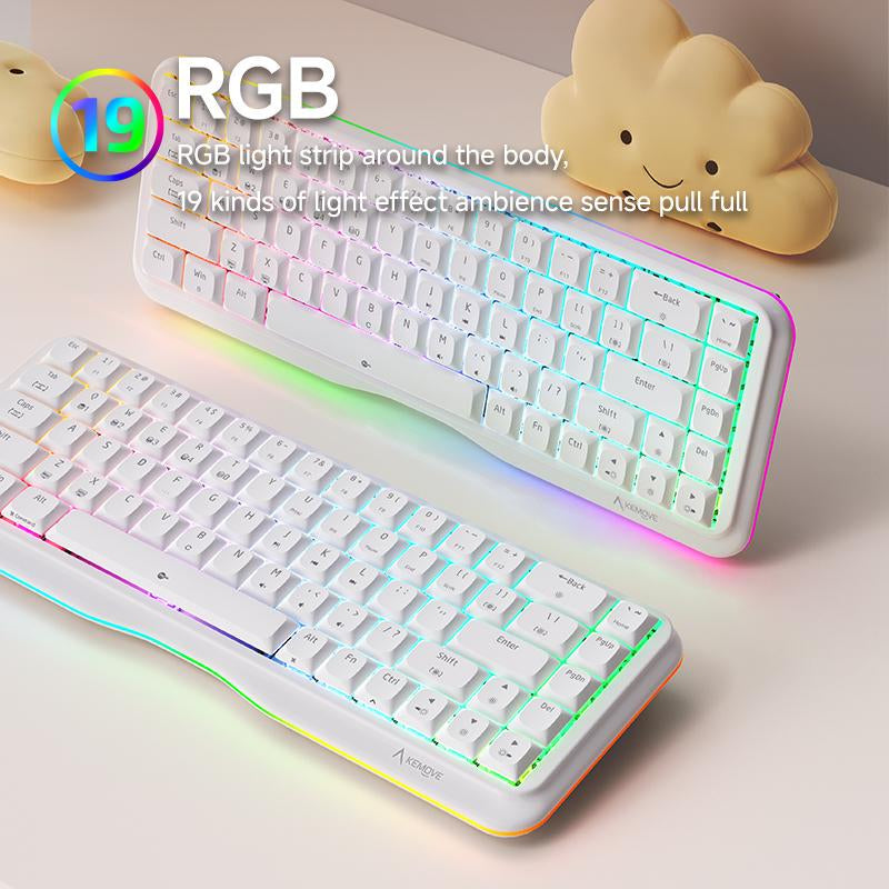 KEMOVE K68Se Pretty Mechanical Keyboard for Gaming and Working in the Office Desksetup Pastel Color Wired