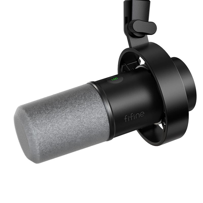 FIFINE K688 XLR/USB Dynamic Microphone, Studio XLR Vocal Podcast Microphone for Recording, USB Streaming Mic with Mute Button, Gain Knob, Headphones Jack for Voice-Over, Video,Gaming