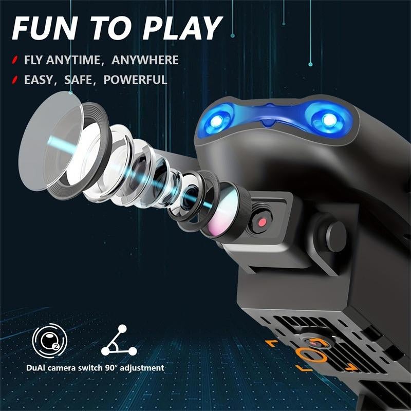 2025 NEW the E88 Dualcamera Drone with Two Batteries Foldable Drone with Camera for Adults/Kids Fly Stably Wifi FPV Black