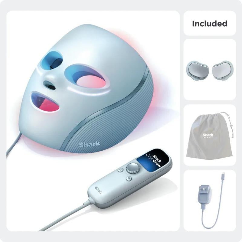 Shark Cryoglow Red & Blue Infrared Iqled Face Mask & under Eye Cooling Facial Acne Face Lifting Device Face Lifting Device