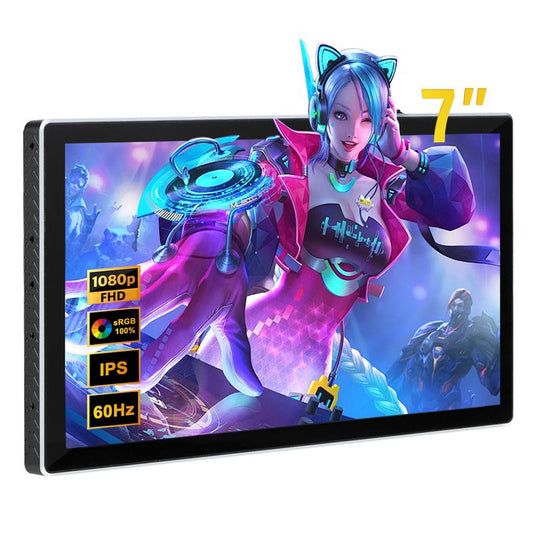 Restock Wisecoco 7-Inch Portable Touchscreen Monitor, PC Accessories Mini PC IPS 1080P LCD Display, Second Screen for Gaming, Switch, PS5, Xbox, Laptop & PC, USB-C, HDMI, Ultra-Thin Sensor Panel for Cpu/Gpu/System Stats