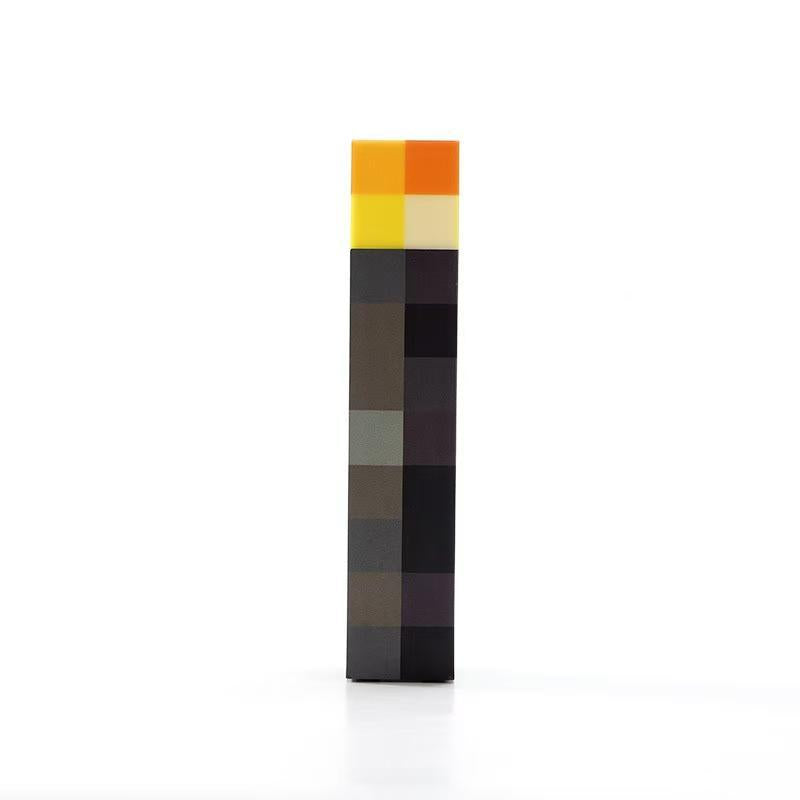 Light-Up Wall Torch -Pixel Brownstone Torch Lamp - USB Pluggable Night Lamp - Hand Held or Wall Mount Lighting