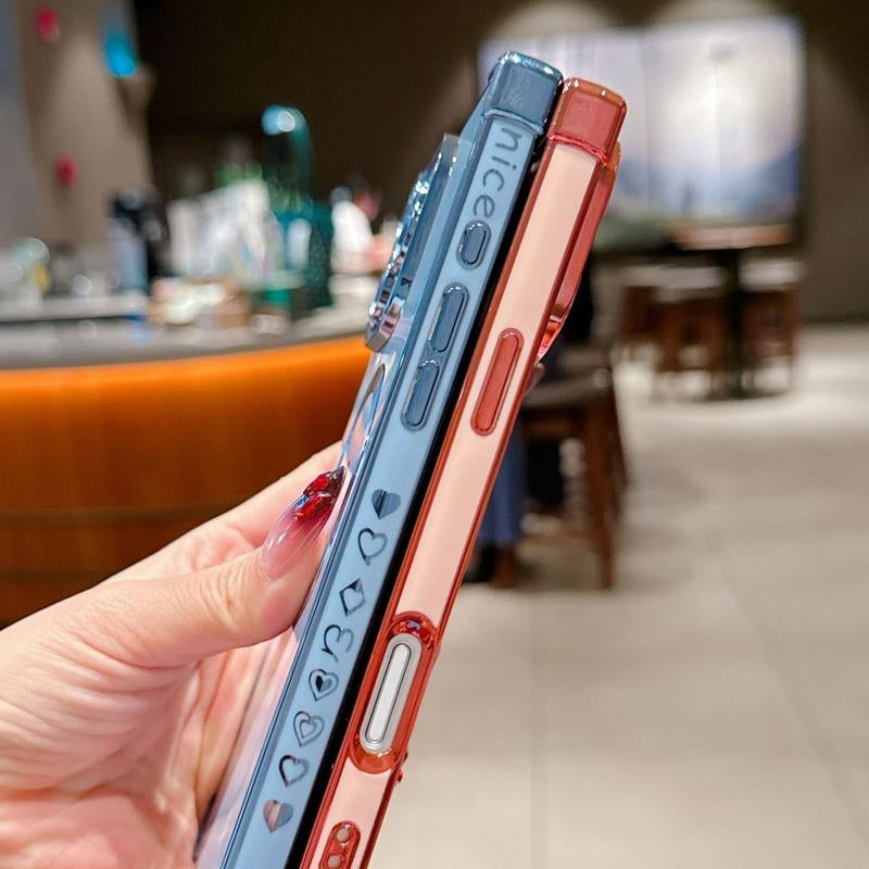 Right Angle Anti-Drop Magnetic Suction Solid Color Electroplated Side Heart + Hand Strap Compatible with Ip16 Pro Max 15 14 13 12 Phones Cases Protector Cover Protective