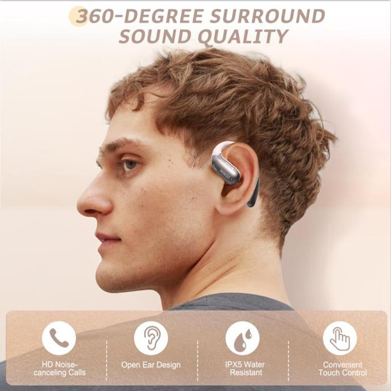 MINISO X28 OWS Translation Open Ear Wireless Bluetooth Earbuds Support 135 Languages Real Time Bluetooth Translation HIFI Sound Quality Sports Headphones IPX5 Waterproof with Microphone