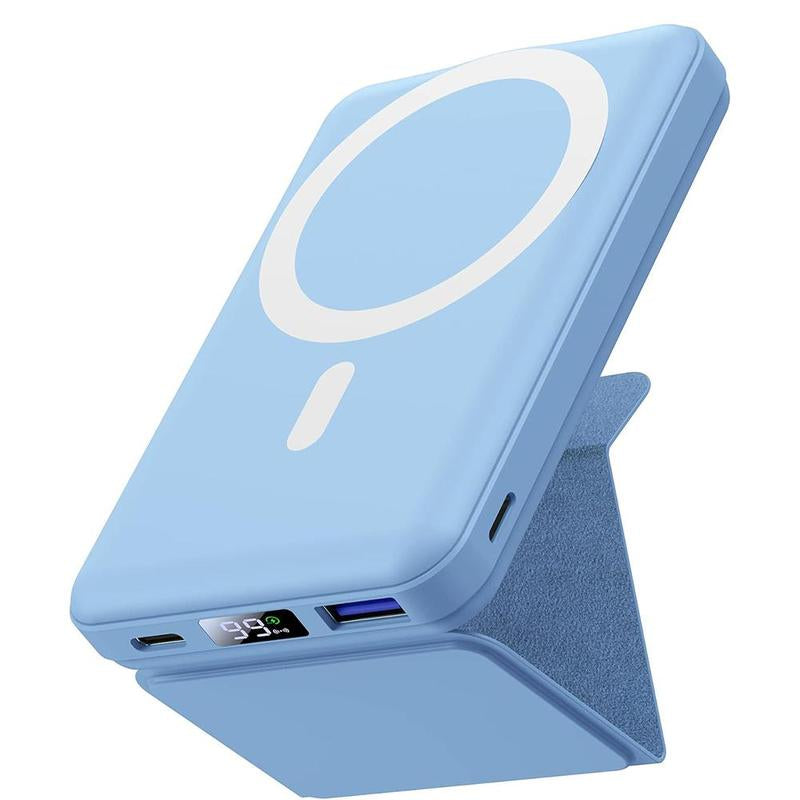 10000Mah Magnetic Wireless Power Bank with Phone Holder, 22.5W PD Fast Charging Portable Charger, Power Bank for for Iphone 15/14/13/Pro/Mini/Pro Max Power Magnetic Power