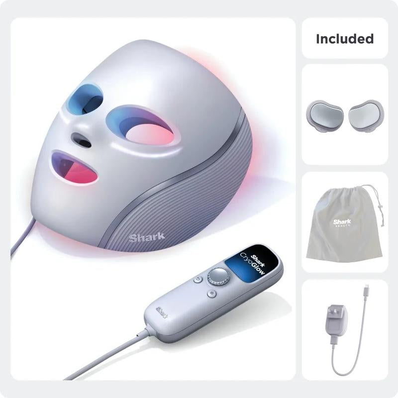 Shark Cryoglow Red & Blue Infrared Iqled Face Mask & under Eye Cooling Facial Acne Face Lifting Device Face Lifting Device